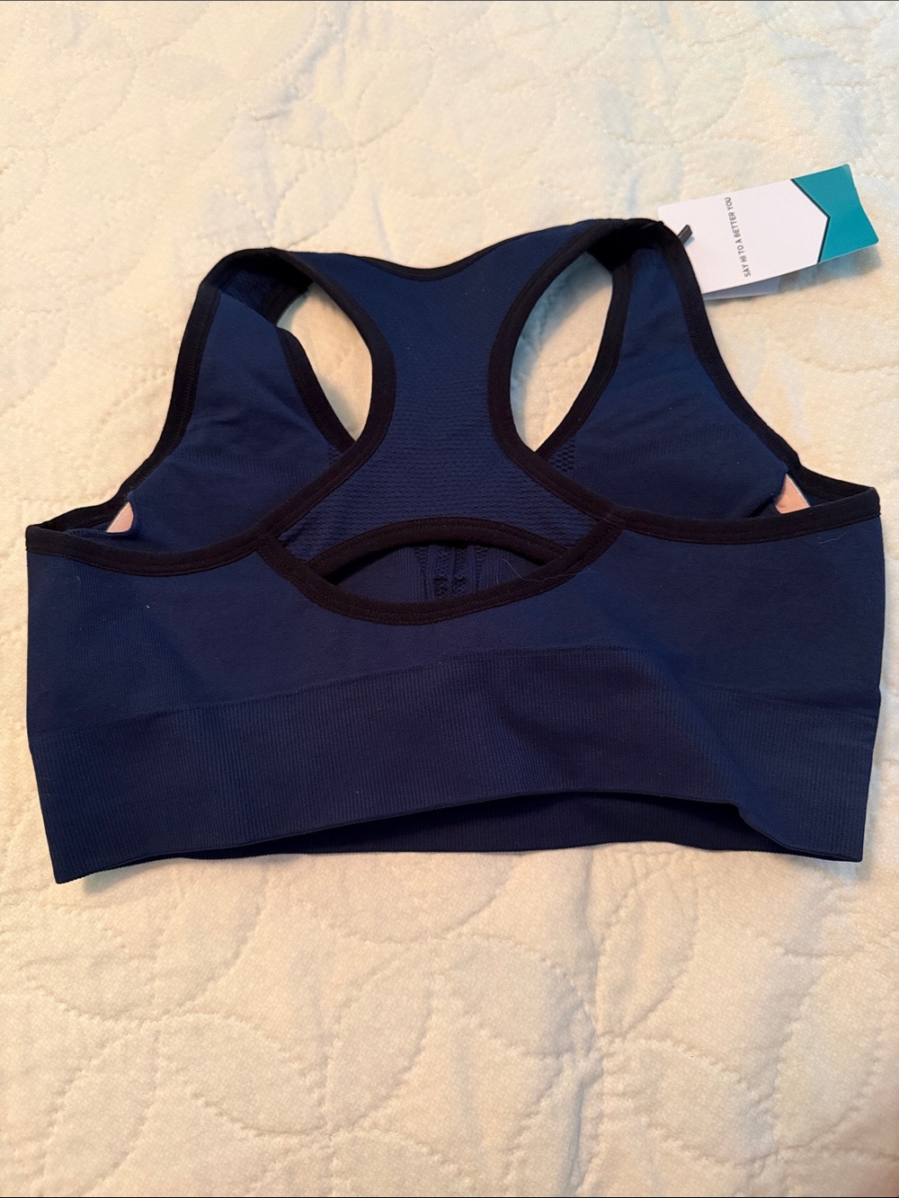 Medium Navy Racerback Sports Bra - Performance Support - Picture 4 of 4